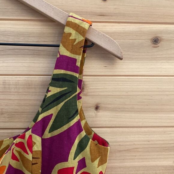 NWT Vintage Talbots Size 6 Linen Rayon Blend Floral Tank Dress Deadstock - Picture 6 of 14